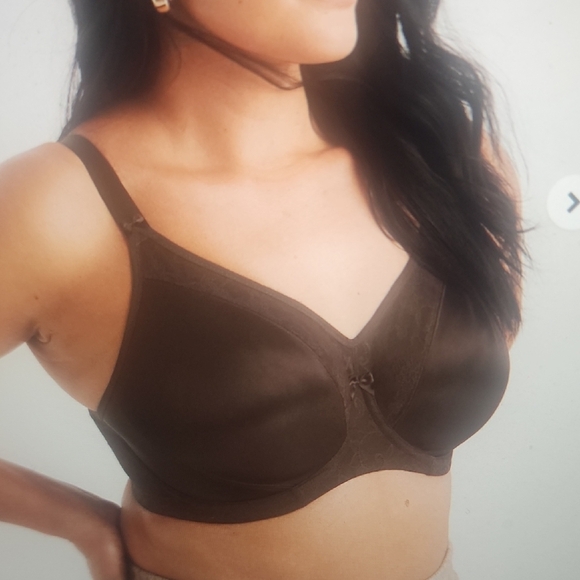 Goddess Dark Brown Yvette Full-Coverage Wired Bra Chocolate Size 42D - Picture 1 of 6